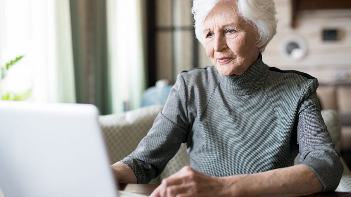 Older woman on a computer