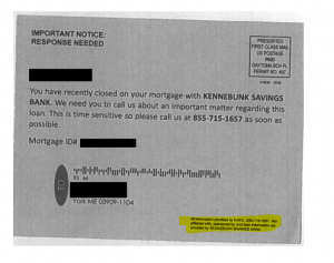 mortgage postcard scam