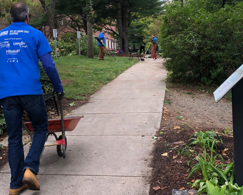 Employees volunteer at the Granite United Way Day of Caring