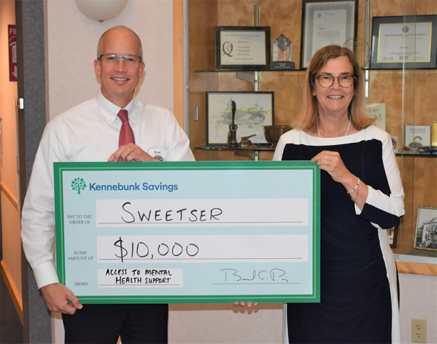 Kennebunk Savings donates $10,000 in support of Sweetser mental health services